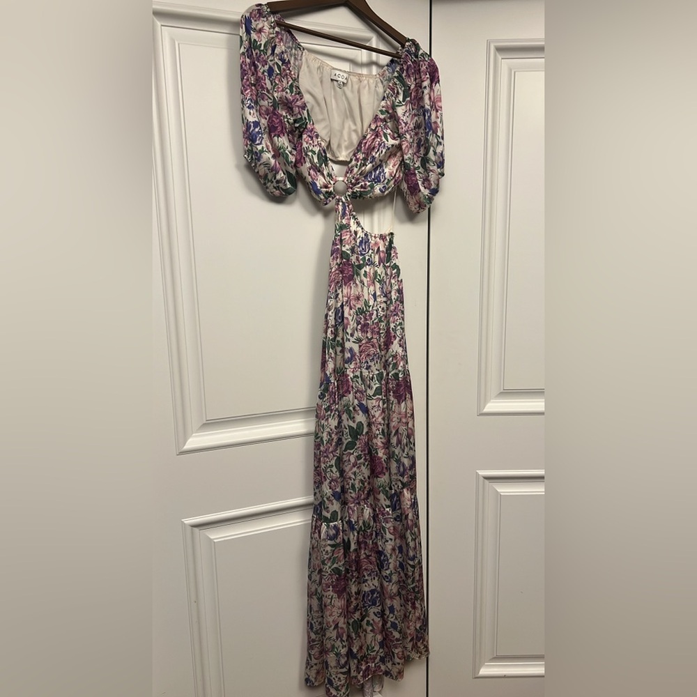 Vici Floral Maxi Dress in Lavender, Pink and Green